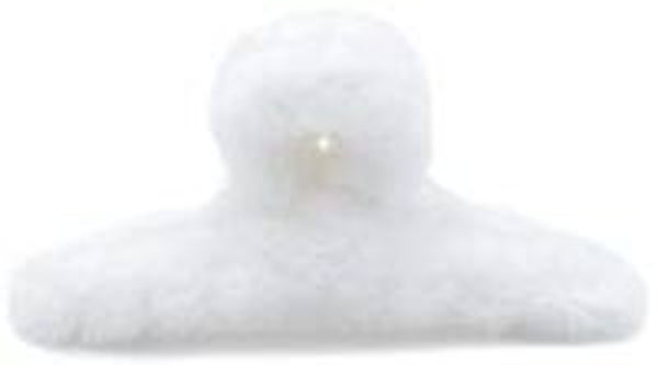 Haarklem Pluizig 12,5 cm Wit