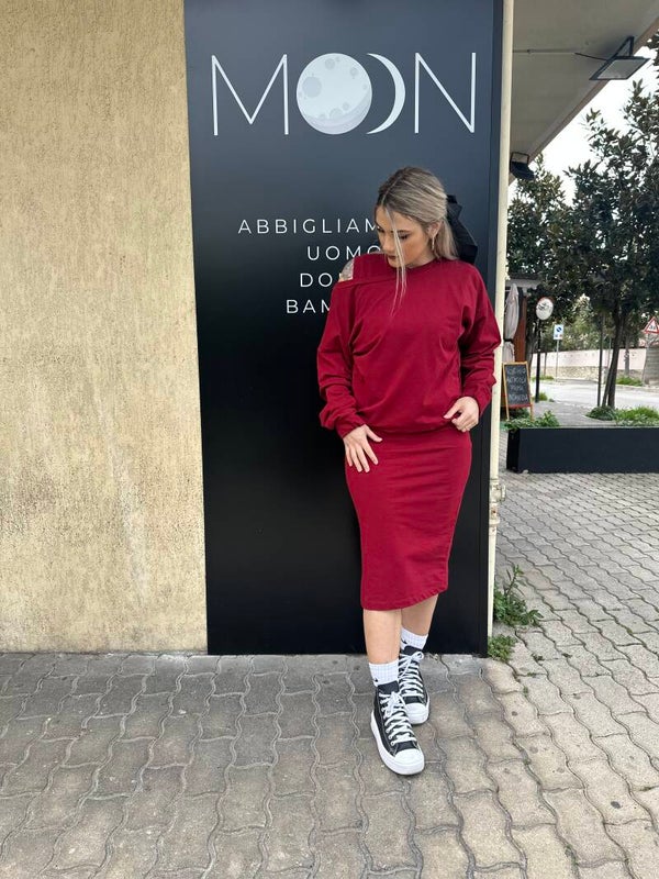 Abito longuette con felpa