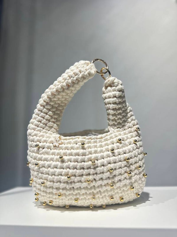 Borsa uncinetto panna