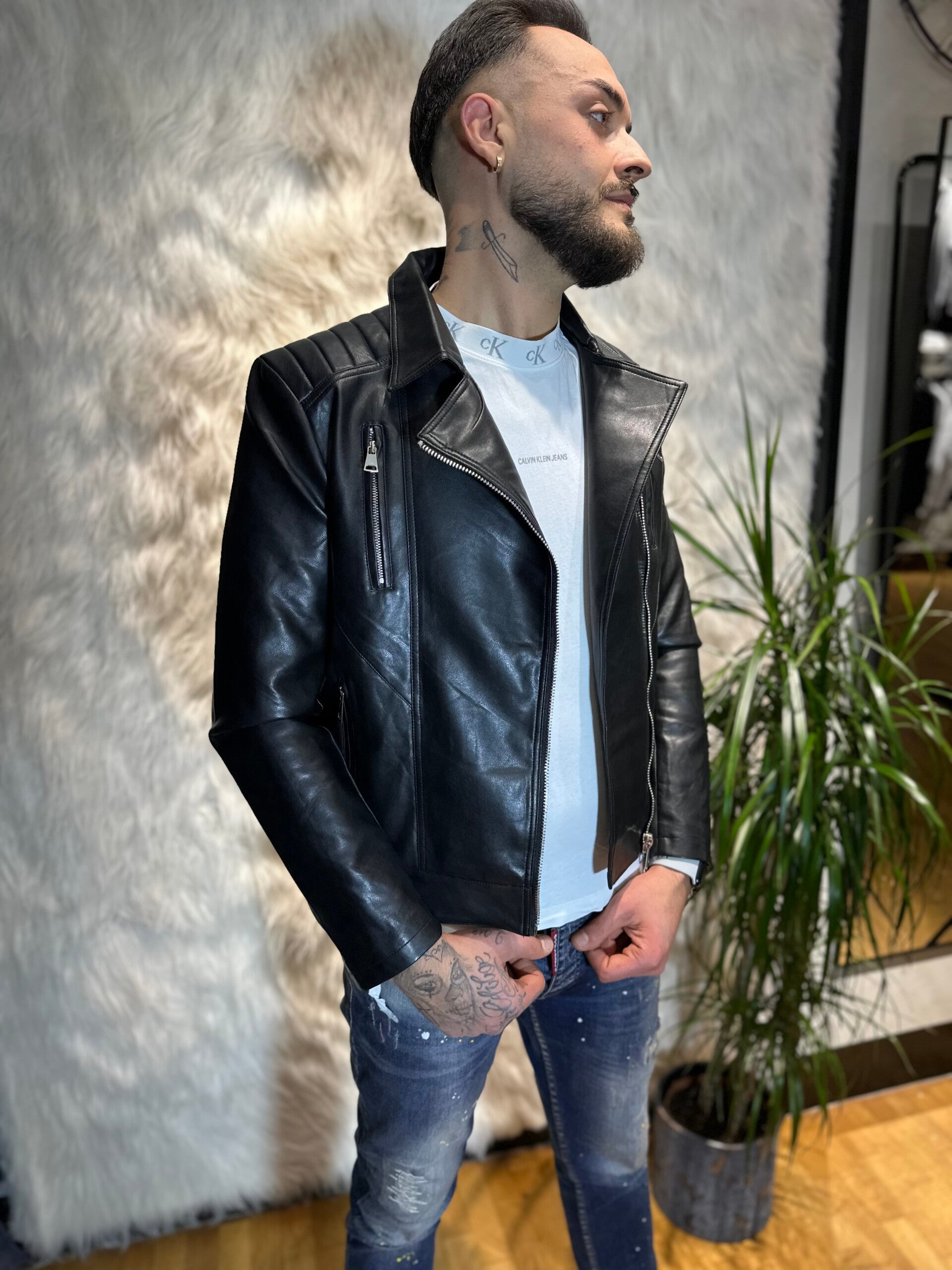 Giubbino di pelle uomo