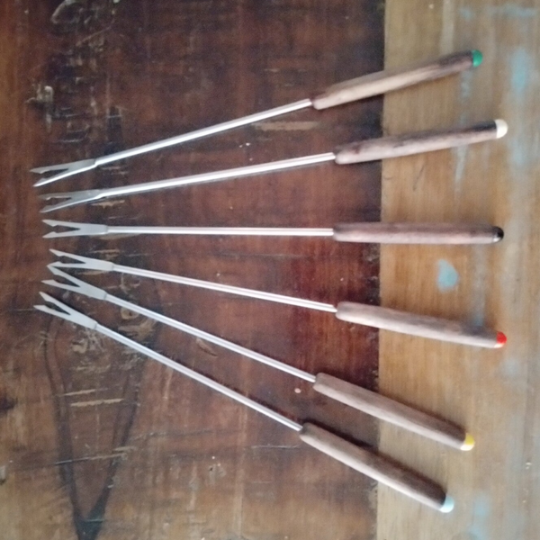 Fonduevork lichtbruin - set van 6