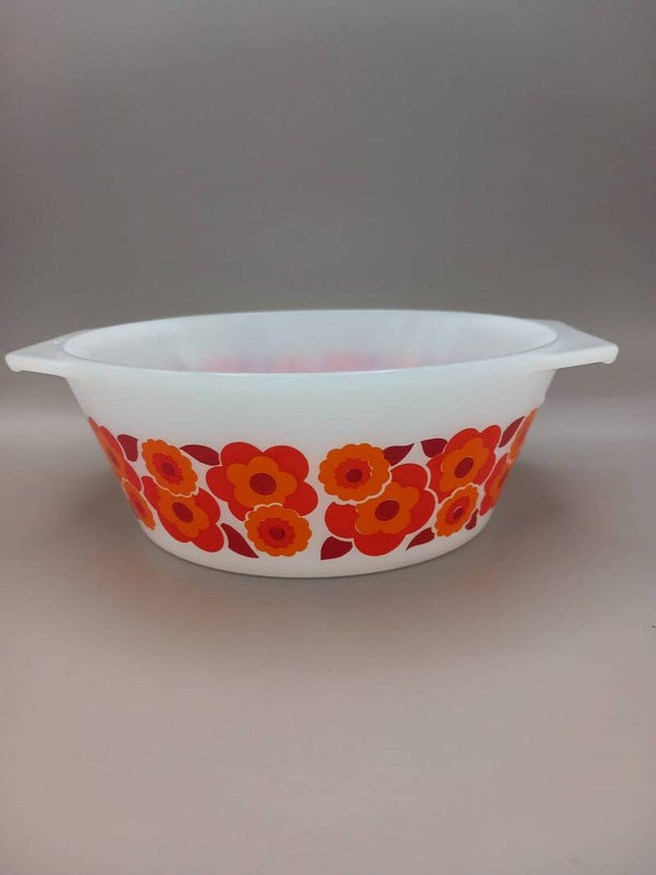 Ovenschaal Lotus rode bloemen