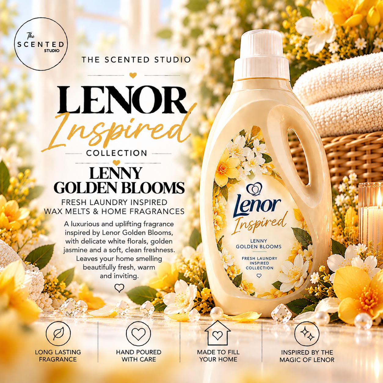 Lenny Golden Blooms Wax Melt & Home Fragrance – Lenor Inspired Daffodil & Vanilla Laundry Scent