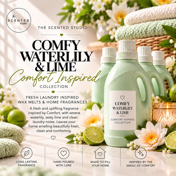 Comfy Waterlily & Lime Wax Melt & Home Fragrance – Comfort Inspired Laundry Scent