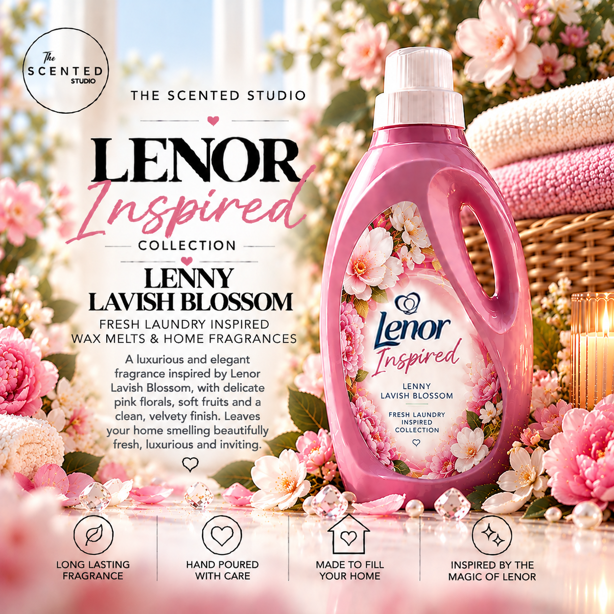 Lenny Lavish Blossom Wax Melt & Home Fragrance – Lenor Inspired Laundry Booster Scent