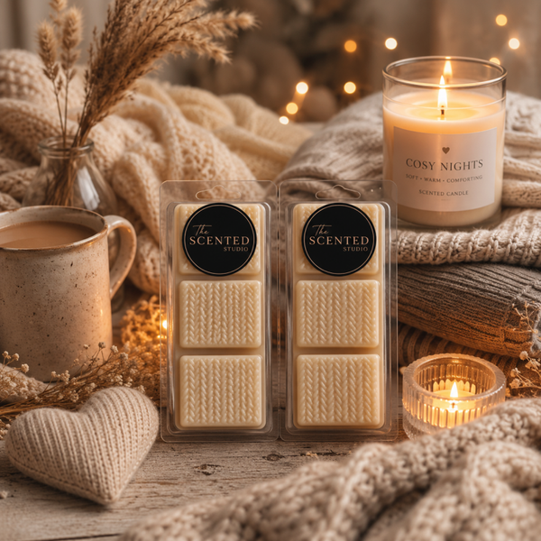 Chunky Knit Cardigan – Soft Suede, Rose & Amber Cosy Comfort Scent (Cosy Cardigan Inspired)