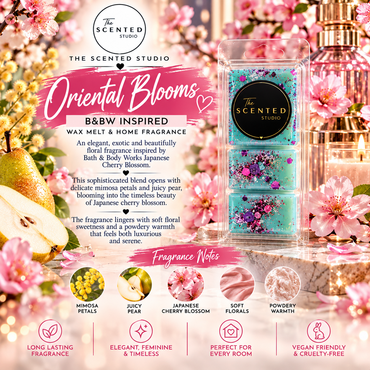 Oriental Blooms B&BW Inspired