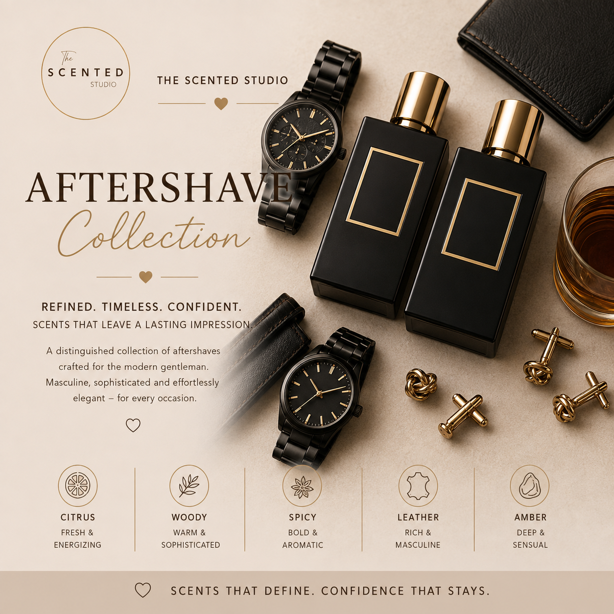 "Aftershave Collection image – masculine fresh aftershave style home fragrance – The Scented Studio"