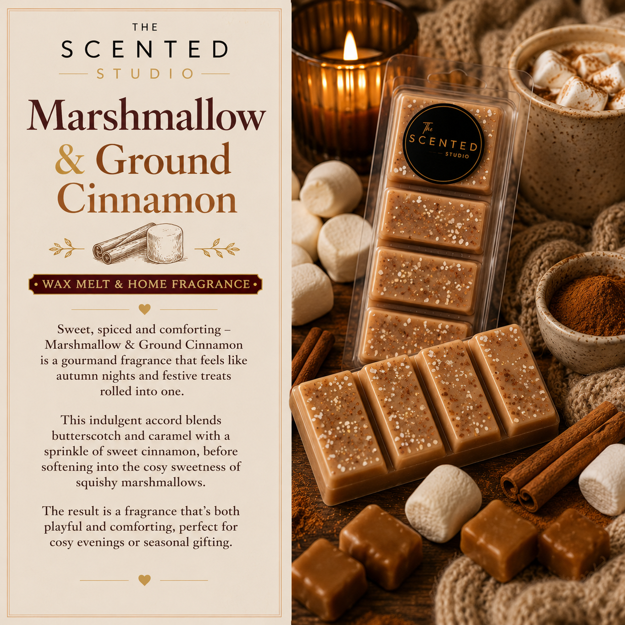 Marshmallow & Ground Cinnamon – Wax Melt & Home Fragrance
