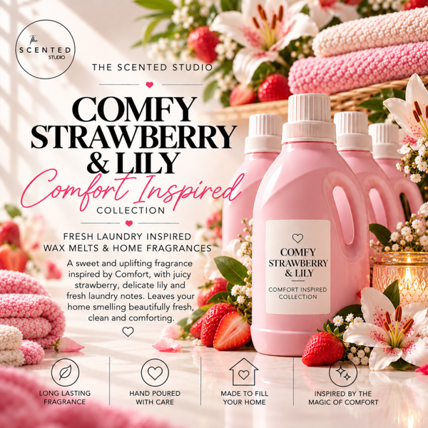 Comfy Strawberry & Lily Wax Melt & Home Fragrance – Comfort Inspired Laundry Scent | THE SCENTED STUDIO