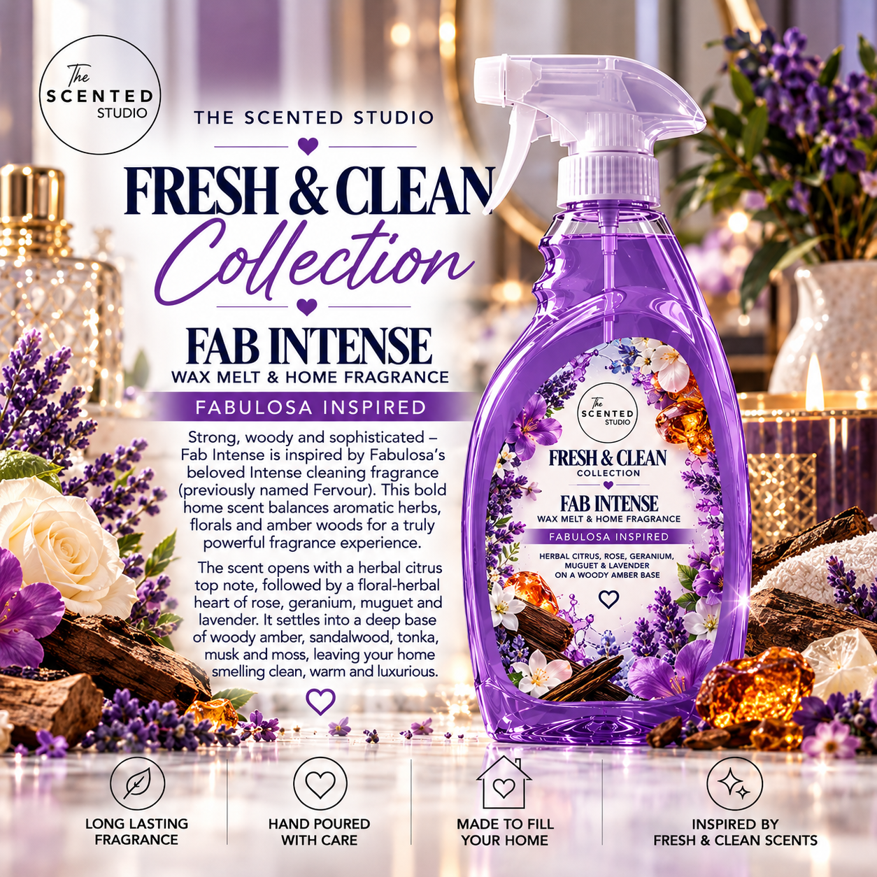 Fab Intense Wax Melt – Fabulosa Inspired Woody Amber Fragrance Fervour