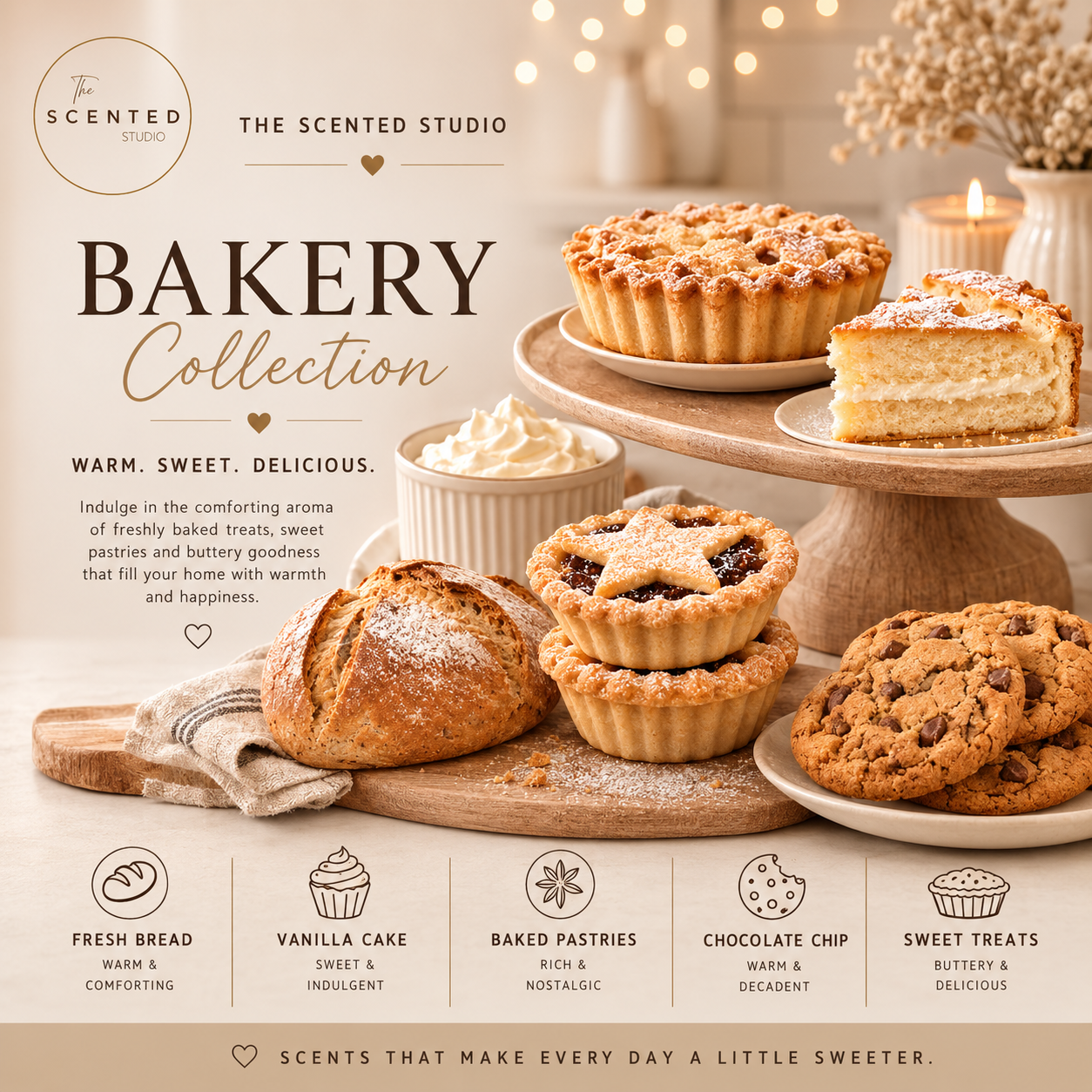 "Bakery Collection image – warm vanilla bakery home fragrance wax melts – The Scented Studio"