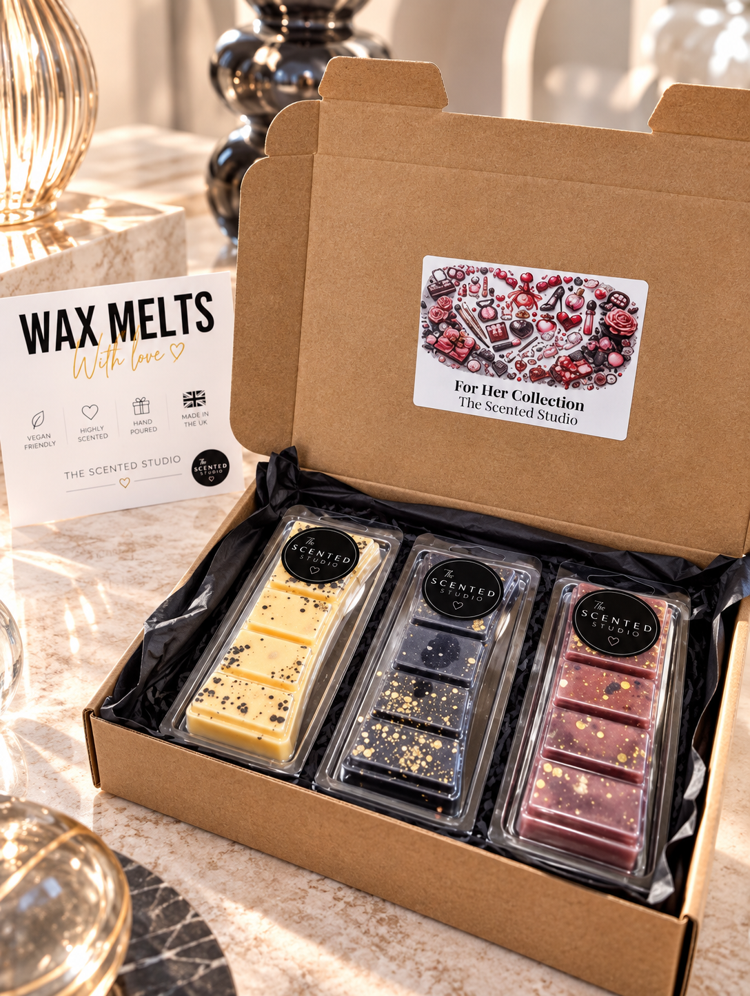 Gift Box of 3 "For Her" Wax Melt Collection  – On Sale!