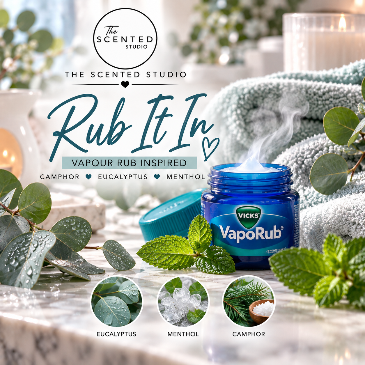 Rub It In Wax Melt – Vapour Rub Inspired Fresh Fragrance | THE SCENTED STUDIO