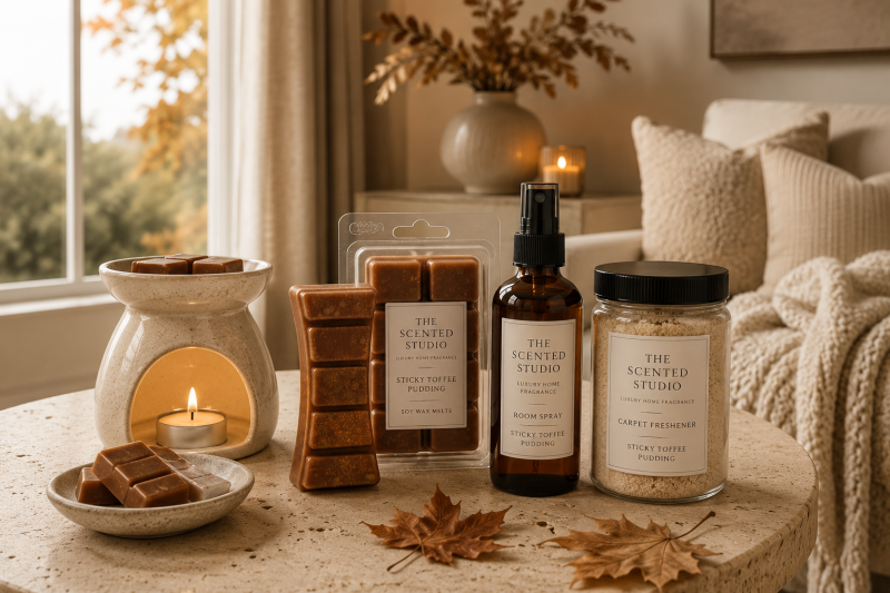 Autumn wax melts, room sprays and carpet fresheners for layering seasonal home fragrance
