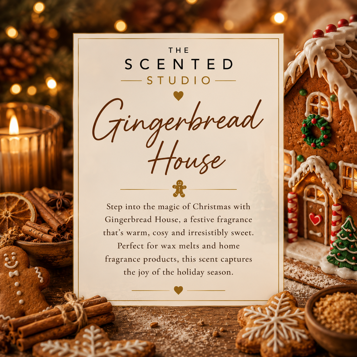 Gingerbread House Wax Melt & Home Fragrance – Festive Ginger, Vanilla & Caramel Scent