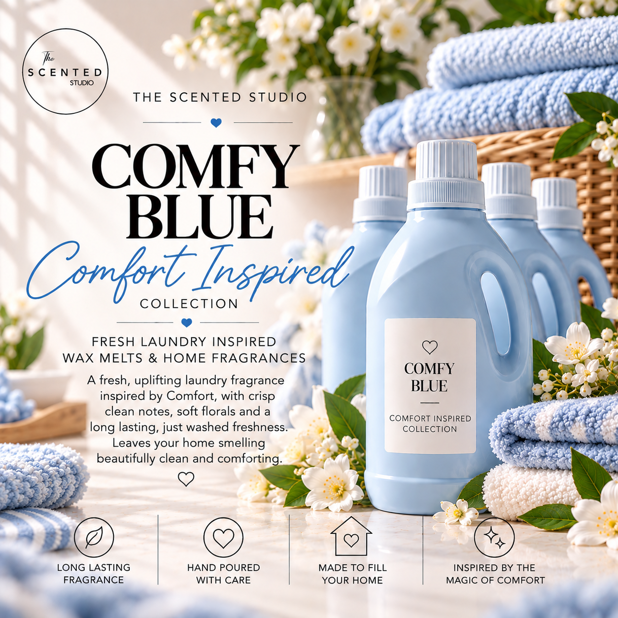 Comfy Blue Wax Melt & Home Fragrance – Comfort Inspired Laundry Scent