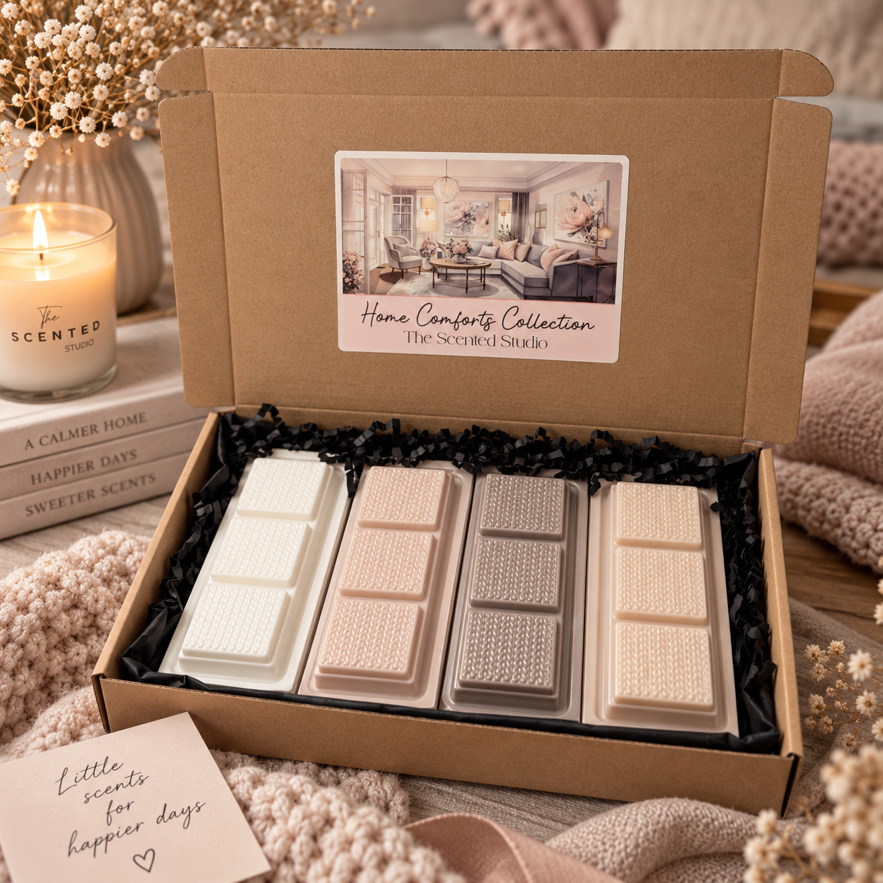 Home Comforts Collection – Gift Set of 4 Wax Snap Bars