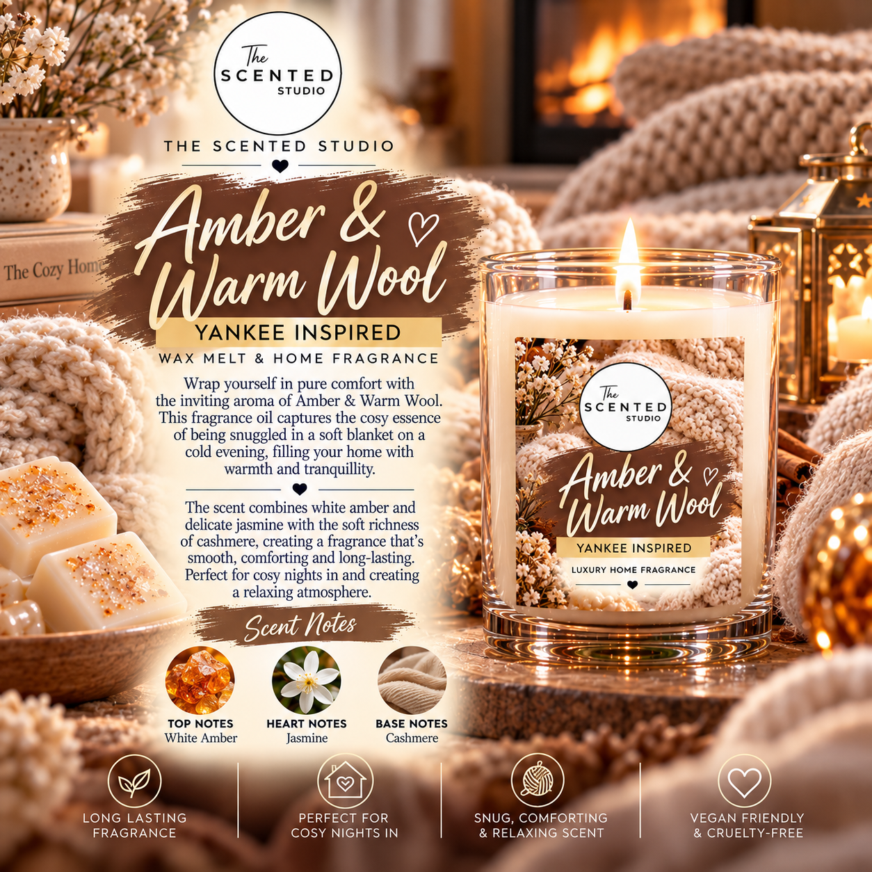 Amber & Warm Wool Fragrance Oil – Cosy Home Scent. Yankee Inspired