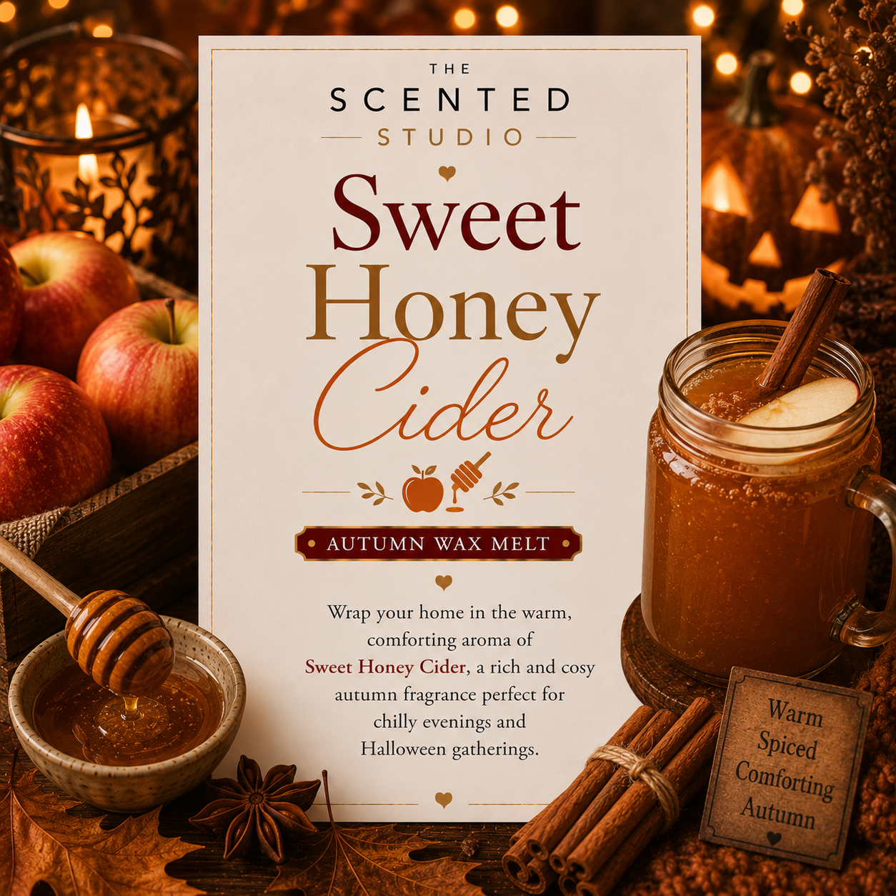 Sweet Honey Cider Wax Melt – Autumn Spiced Honey & Cider Fragrance
