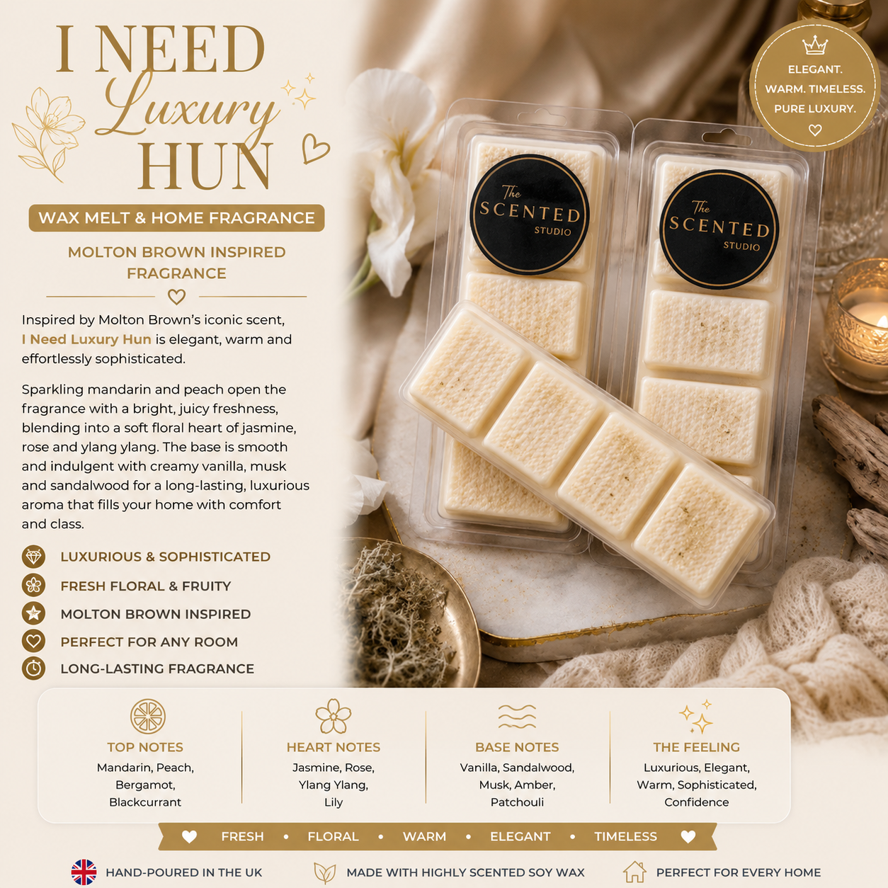 I Need Luxury Hun Wax Melt – Molton Brown Inspired Fragrance
