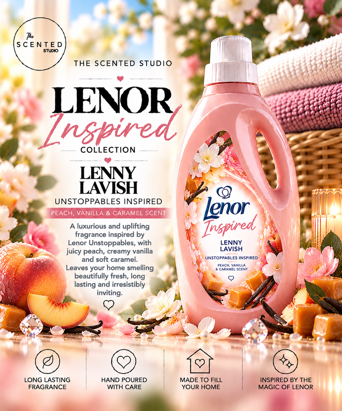 Lenny Lavish Unstoppables Wax Melt & Home Fragrance – Unstoppables Inspired Peach, Vanilla & Caramel Scent