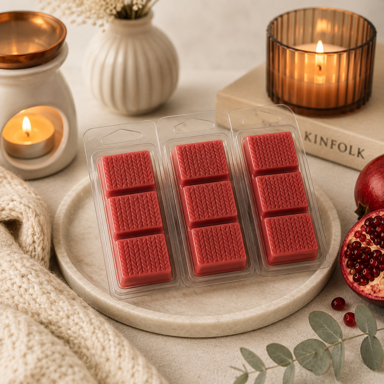 Velvet Pomegranate Wax Melt & Home Fragrance | Fruity Floral with Amber & Musk