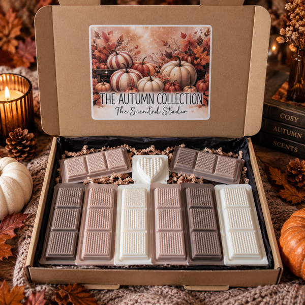🍂 Autumn Wax Melt Discovery Box – 8 Full-Size Bars + FREE Heart Melt