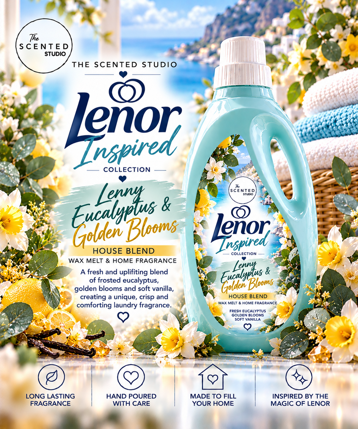 Lenny Eucalyptus & Golden Blooms Wax Melt & Home Fragrance – Laundry Inspired House Blend