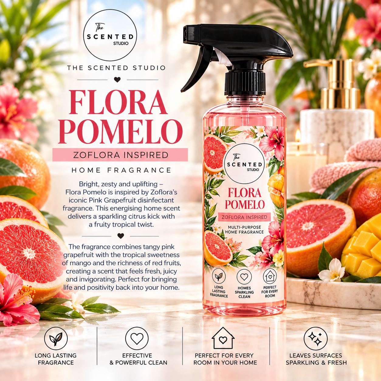 Flora Pomelo Wax Melt – Zoflora Pink Grapefruit Inspired Fragrance