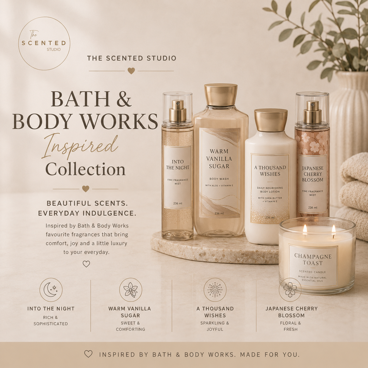 "Bath and Body Works inspired collection image – sweet strong scented home fragrance – The Scented Studio