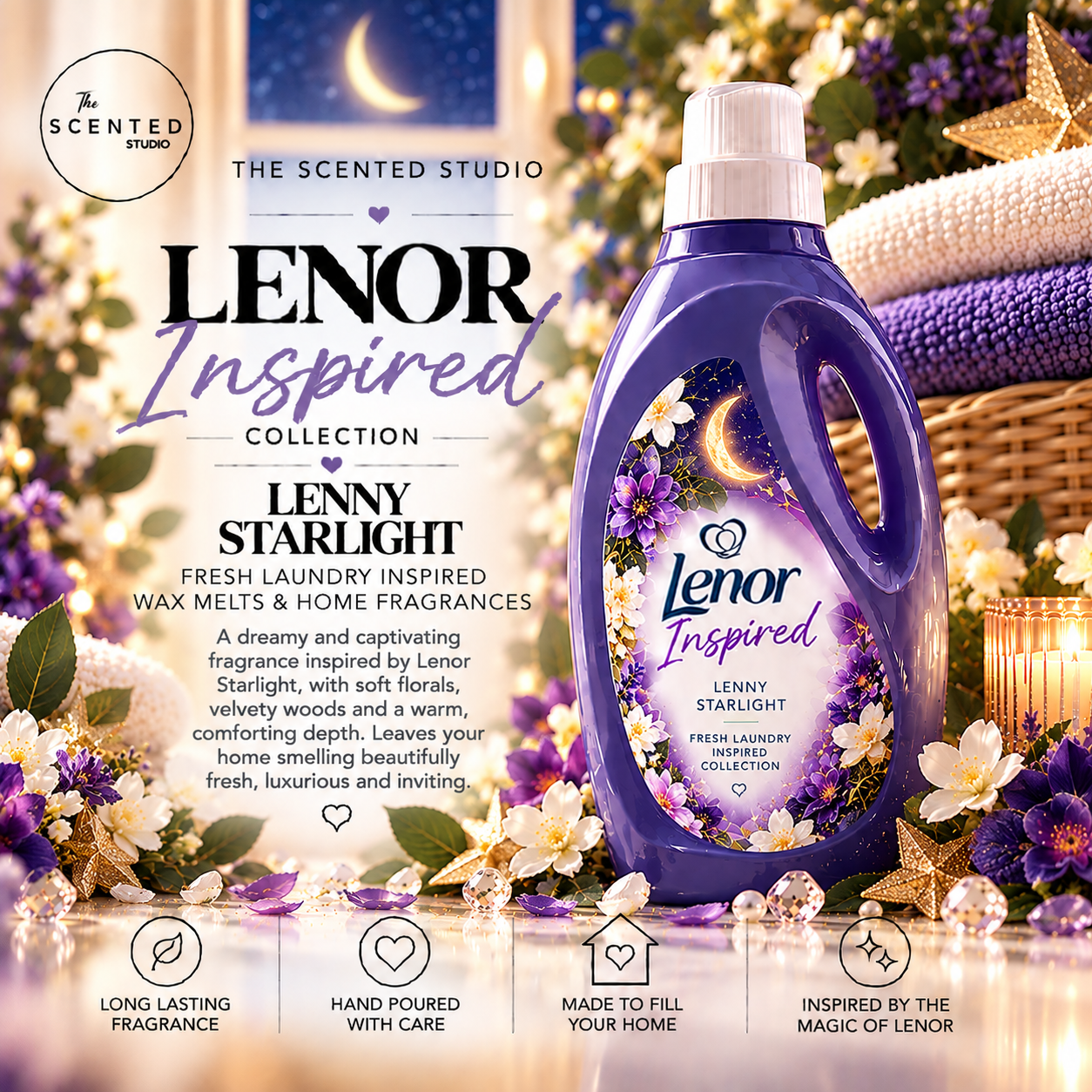 Lenny Starlight Wax Melt & Home Fragrance – Lenor Unstoppables Inspired Jasmine & Vanilla Laundry Scent