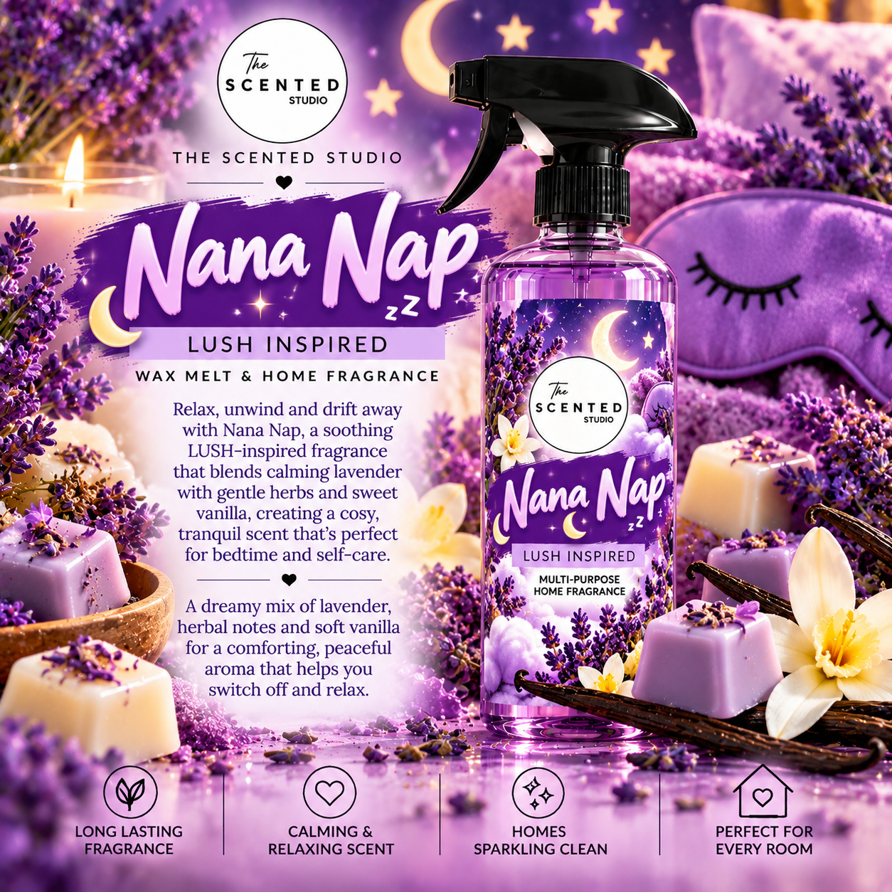 Nana Nap Wax Melt – LUSH Inspired Lavender & Vanilla Scent