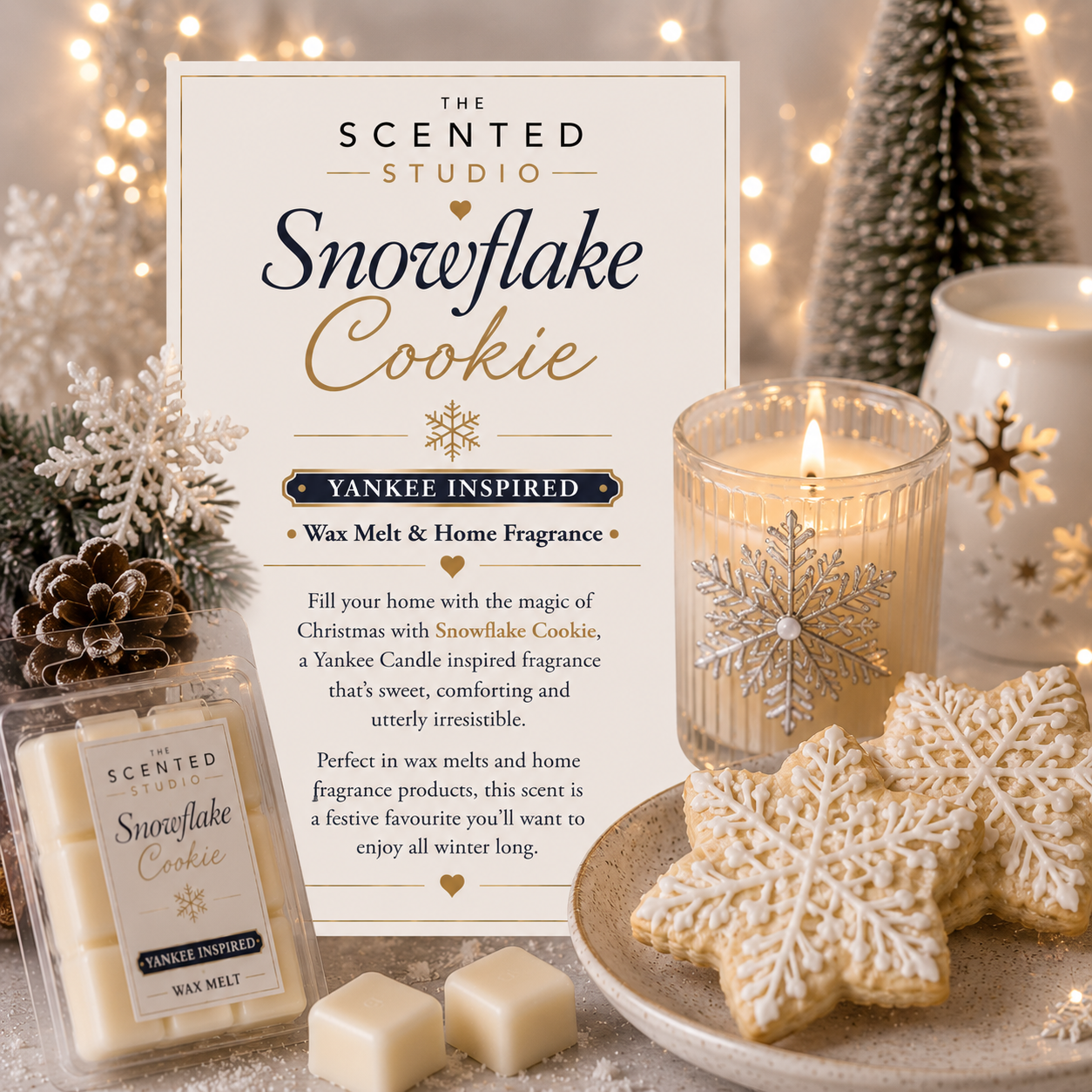Snowflake Cookie Wax Melt & Home Fragrance – Yankee Candle Inspired Christmas Scent
