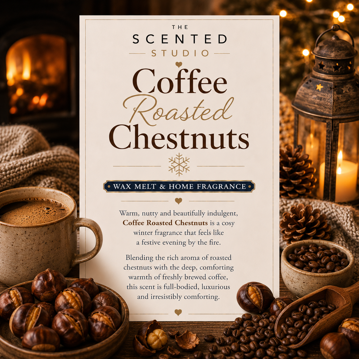 Coffee Roasted Chestnuts Wax Melt & Home Fragrance – Winter Coffee & Nutty Scent