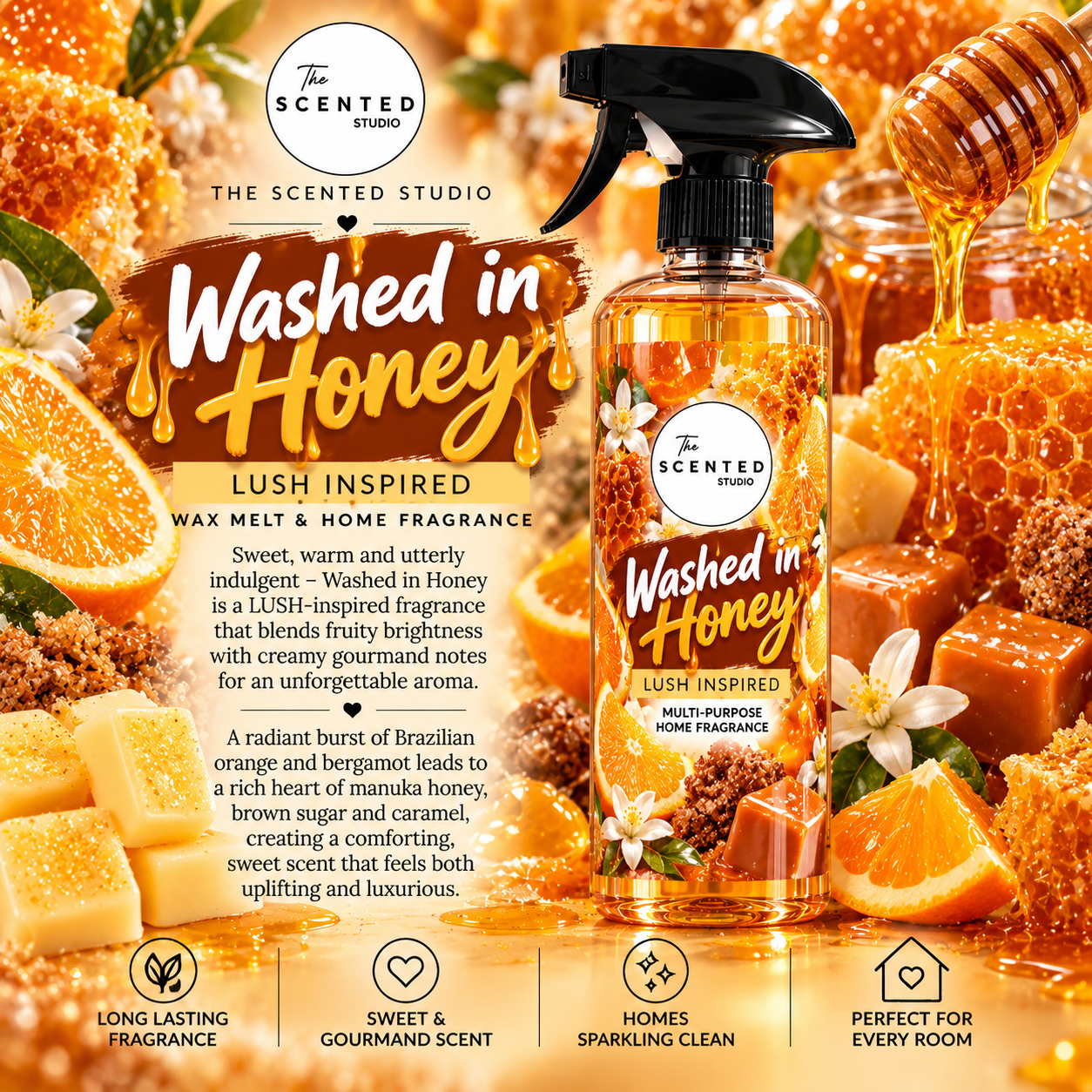 Washed in Honey Wax Melt – LUSH Inspired Honey & Caramel Scent