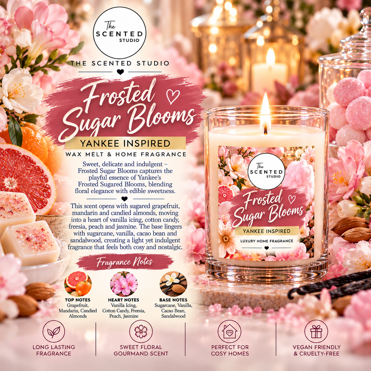Frosted Sugar Blooms Wax Melts  (Yankee Inspired)