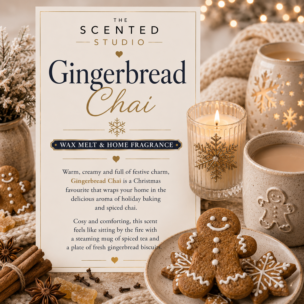 Gingerbread Chai – Spiced Ginger & Vanilla Christmas Scent