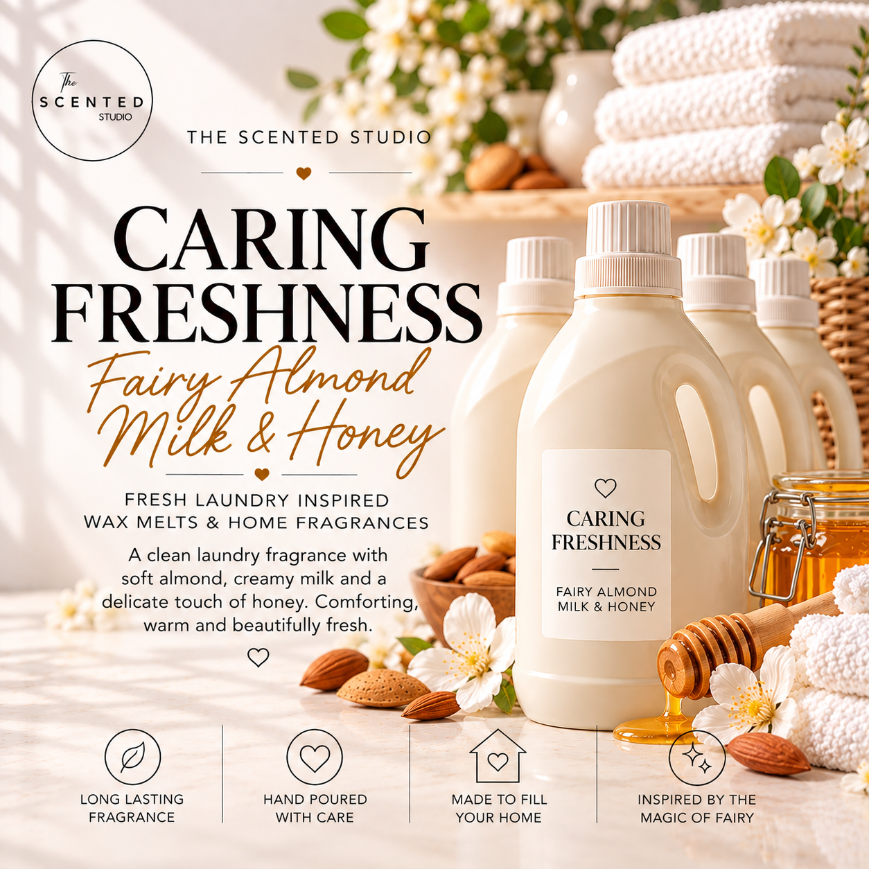 Fairy Almond Milk & Honey / Caring Freshness Wax Melt & Home Fragrance – Fairy Inspired Laundry Scent Booster Dupe
