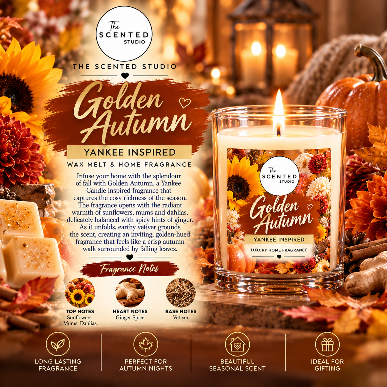 Golden Autumn Wax Melts  (Yankee Inspired)
