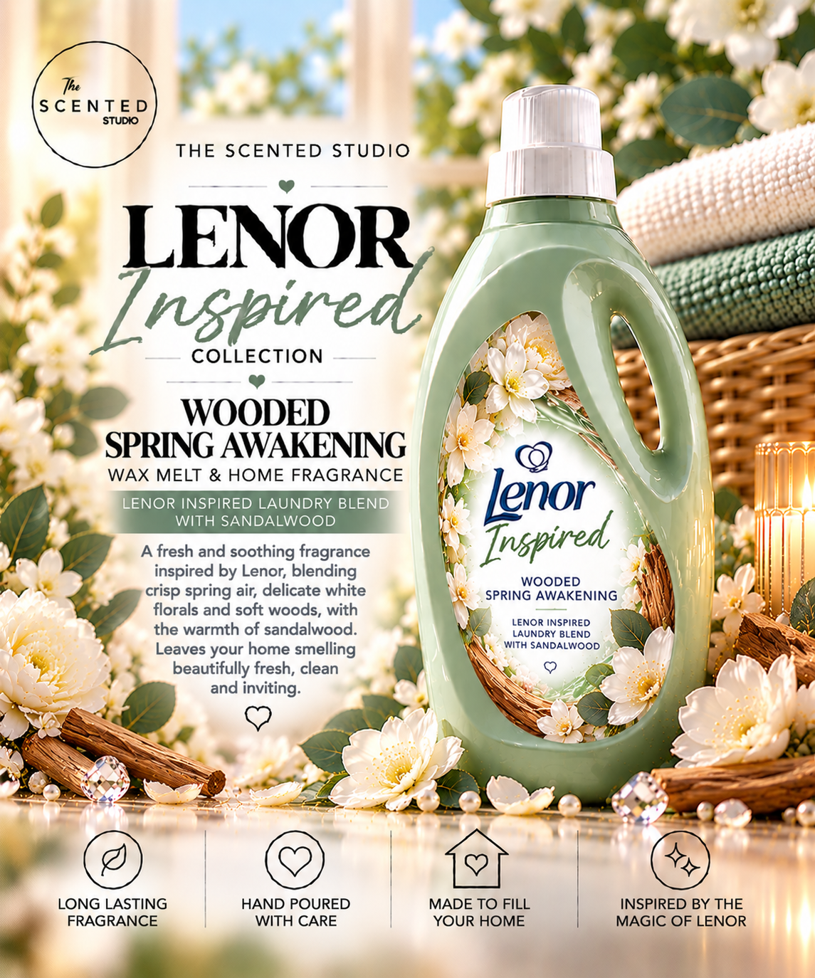 Wooded Spring Awakening Wax Melt & Home Fragrance – Lenor Inspired Laundry Blend with Sandalwood