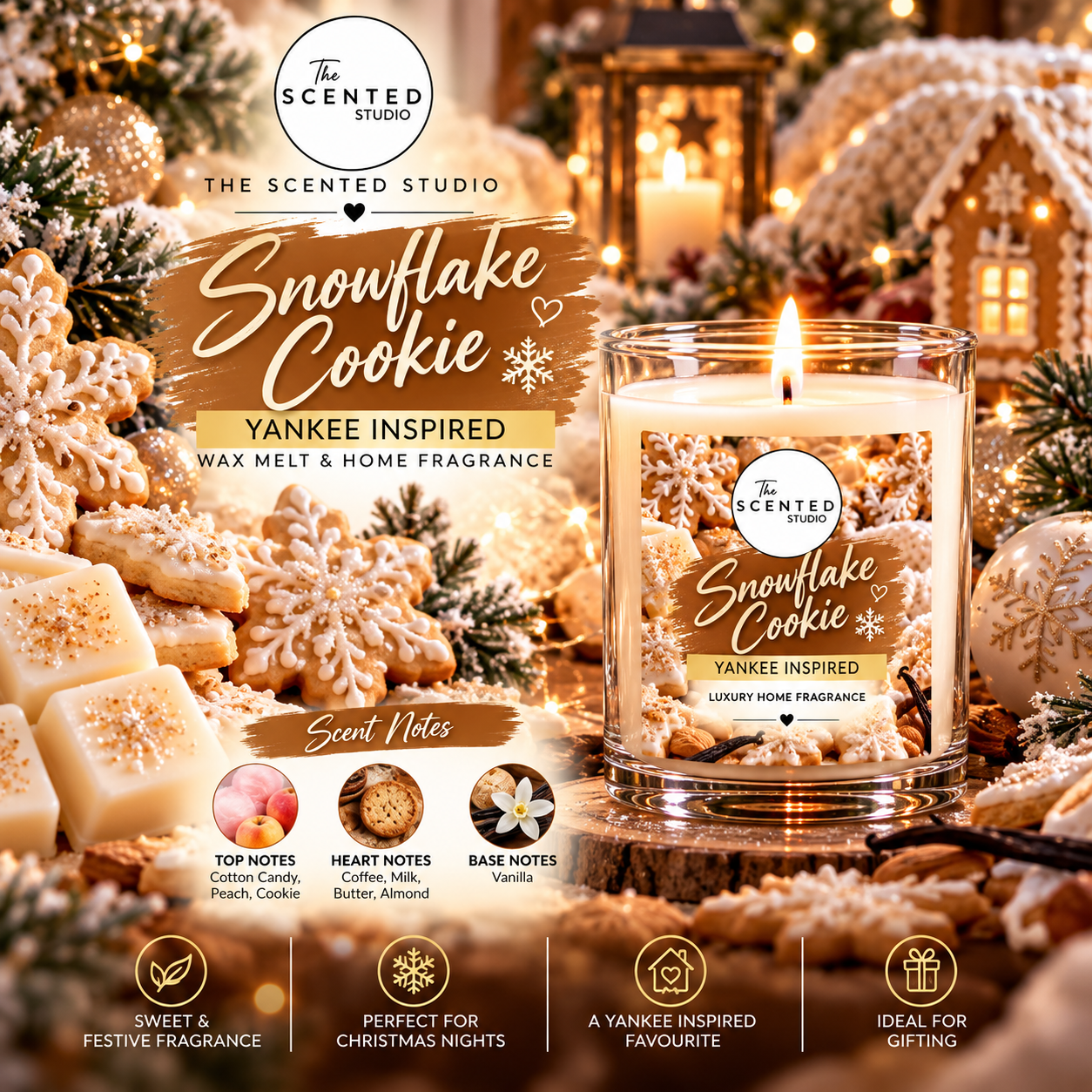 Snowflake Cookie Wax Melts (Yankee Inspired)