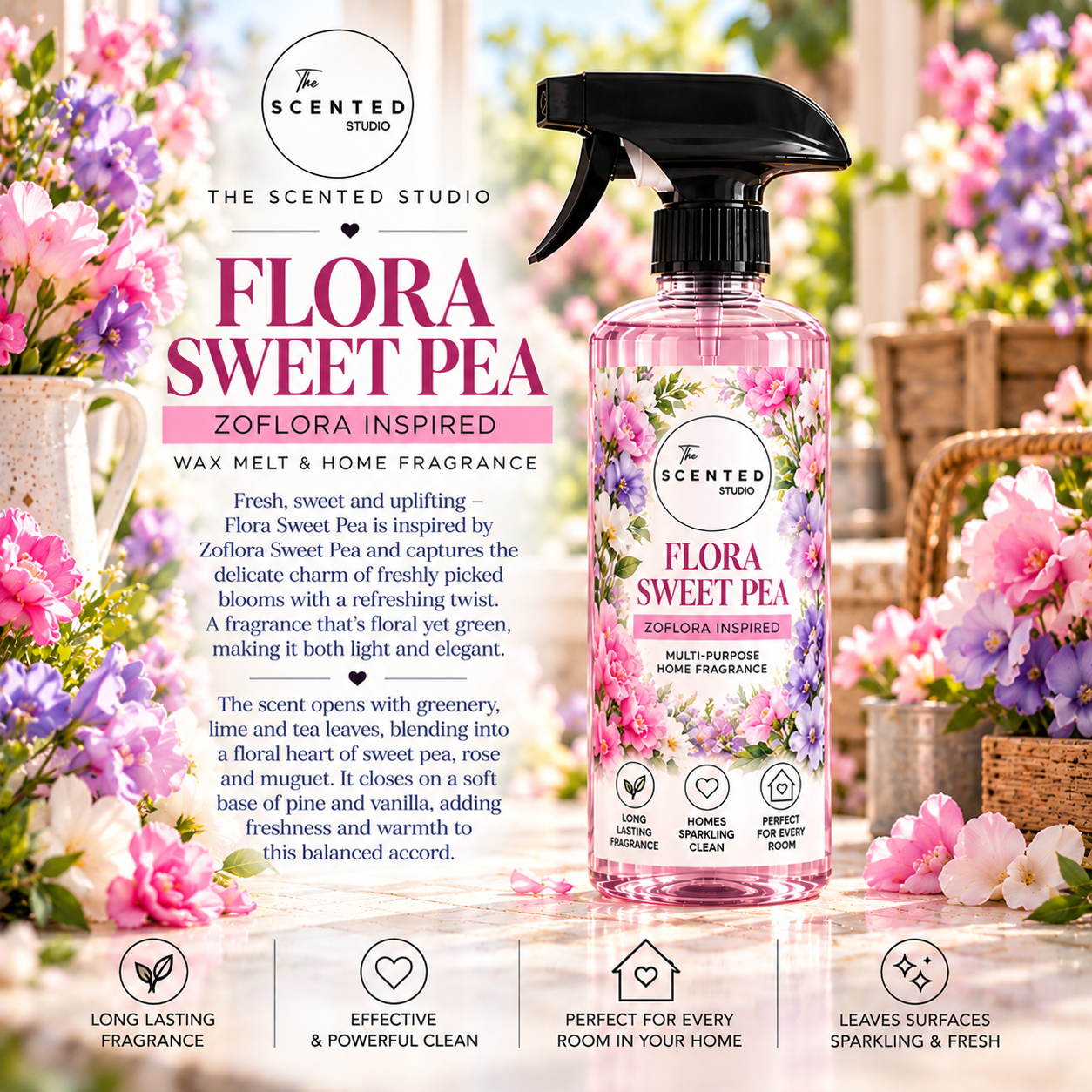 Flora Sweet Pea Wax Melt – Zoflora Inspired Floral Fragrance