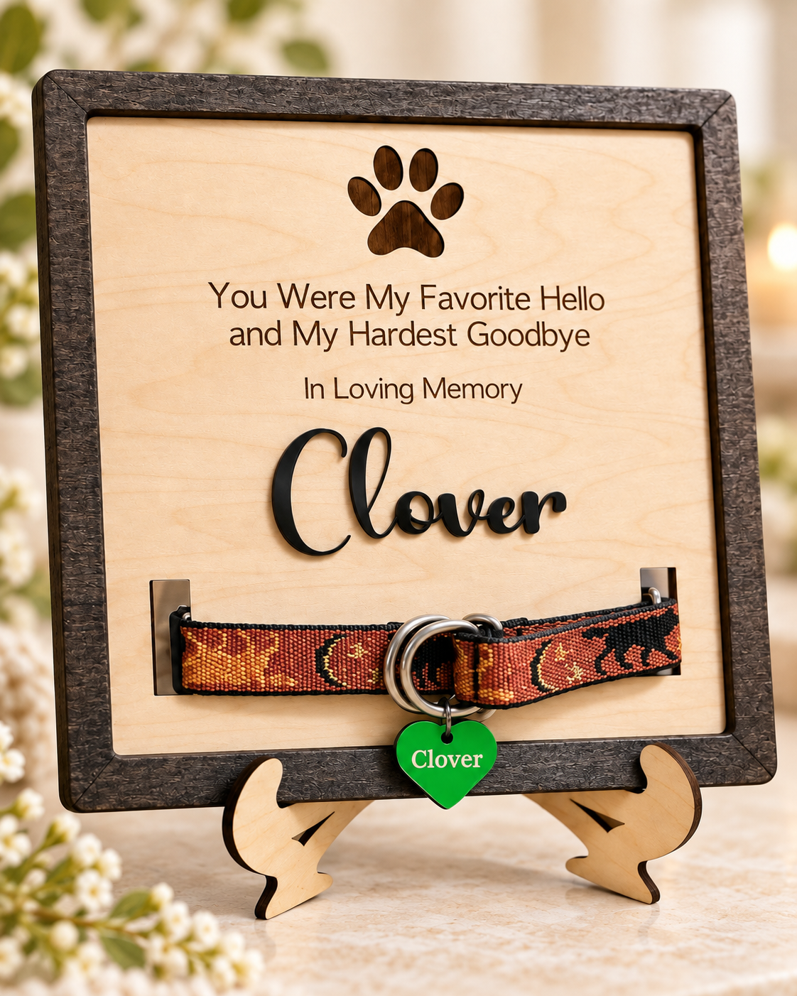 Personalized Pet Collar Memorial Plaque