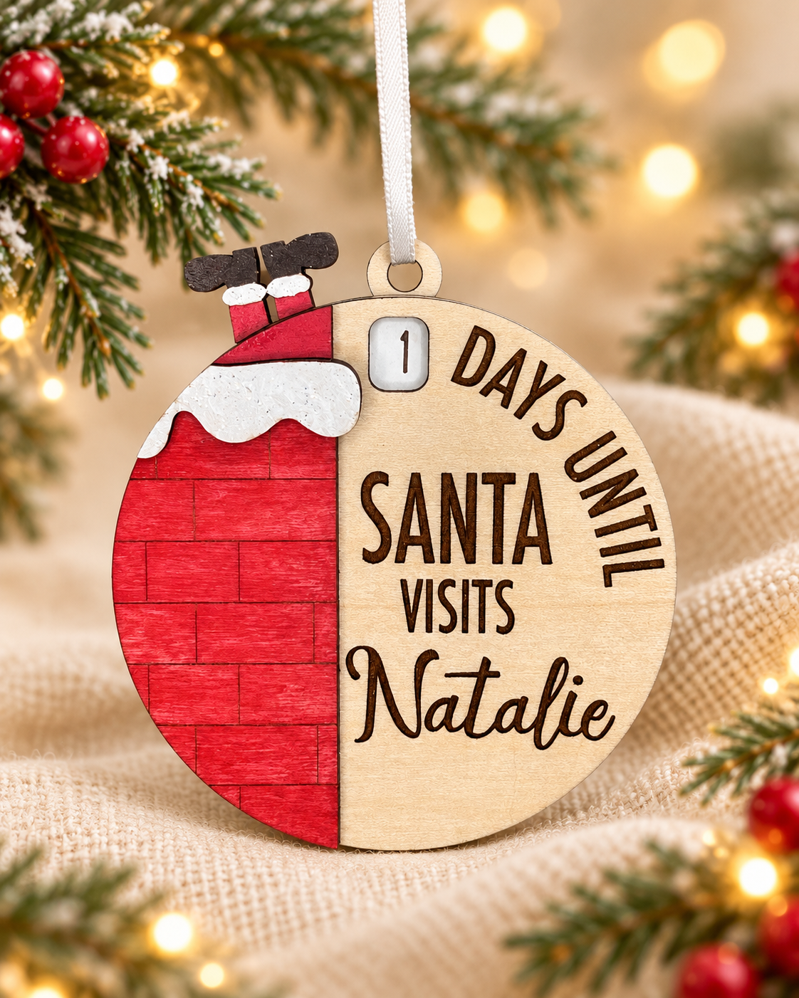 Custom Santa Countdown Ornament