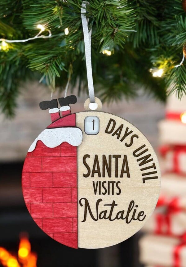 Custom Santa Countdown Ornament