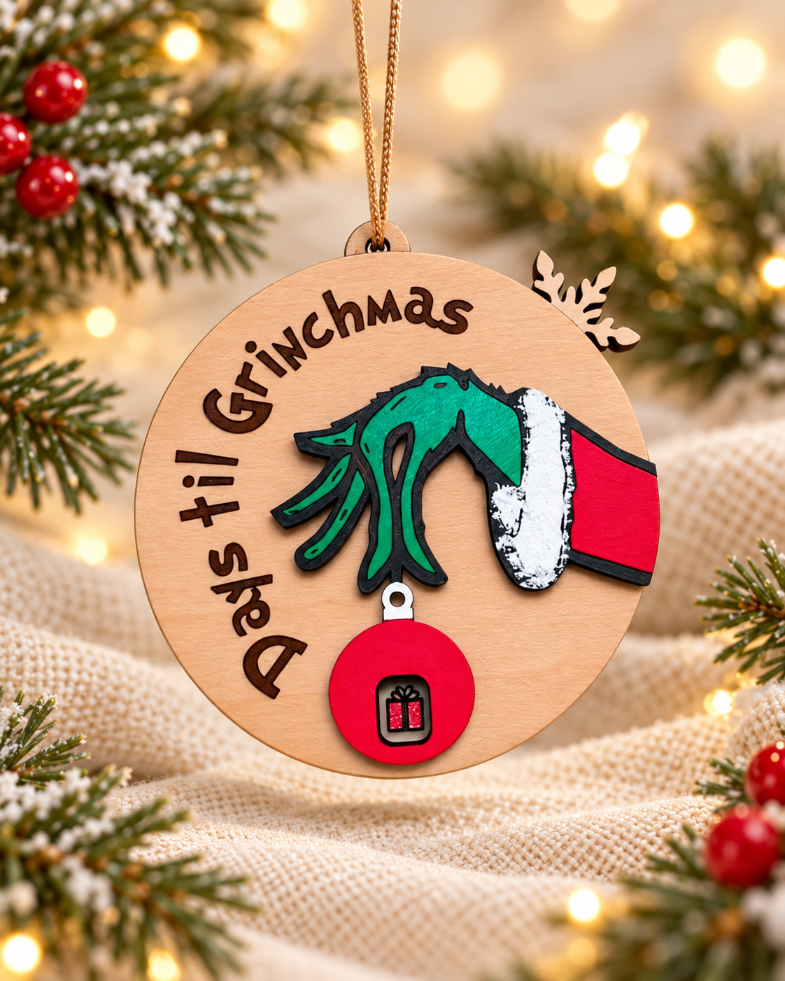 Grinch Christmas Countdown Ornament