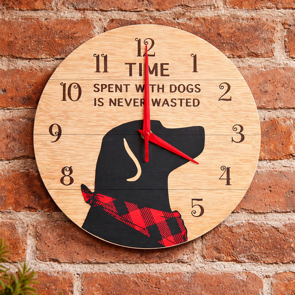 Dog Lover Wooden Wall Clock