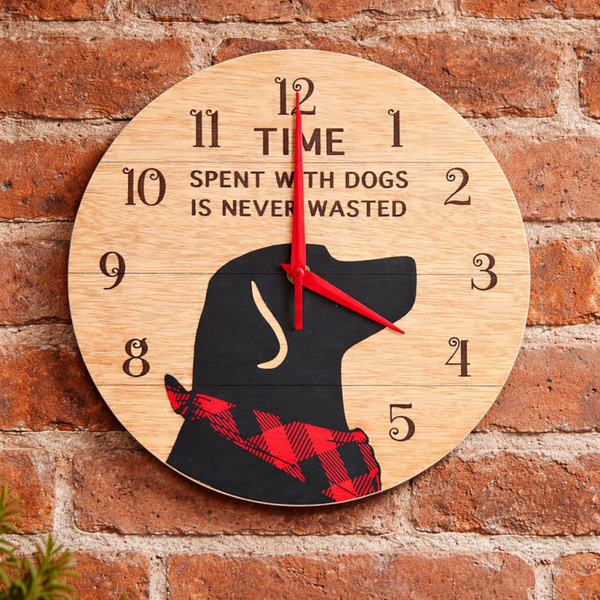 Dog Lover Wooden Wall Clock