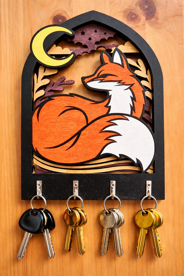Red Fox Arched Key Plaque